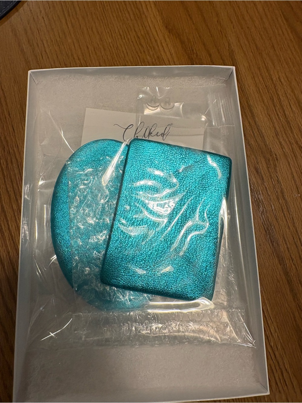 Ch0ked Oversized Turquoise Metallic earrings